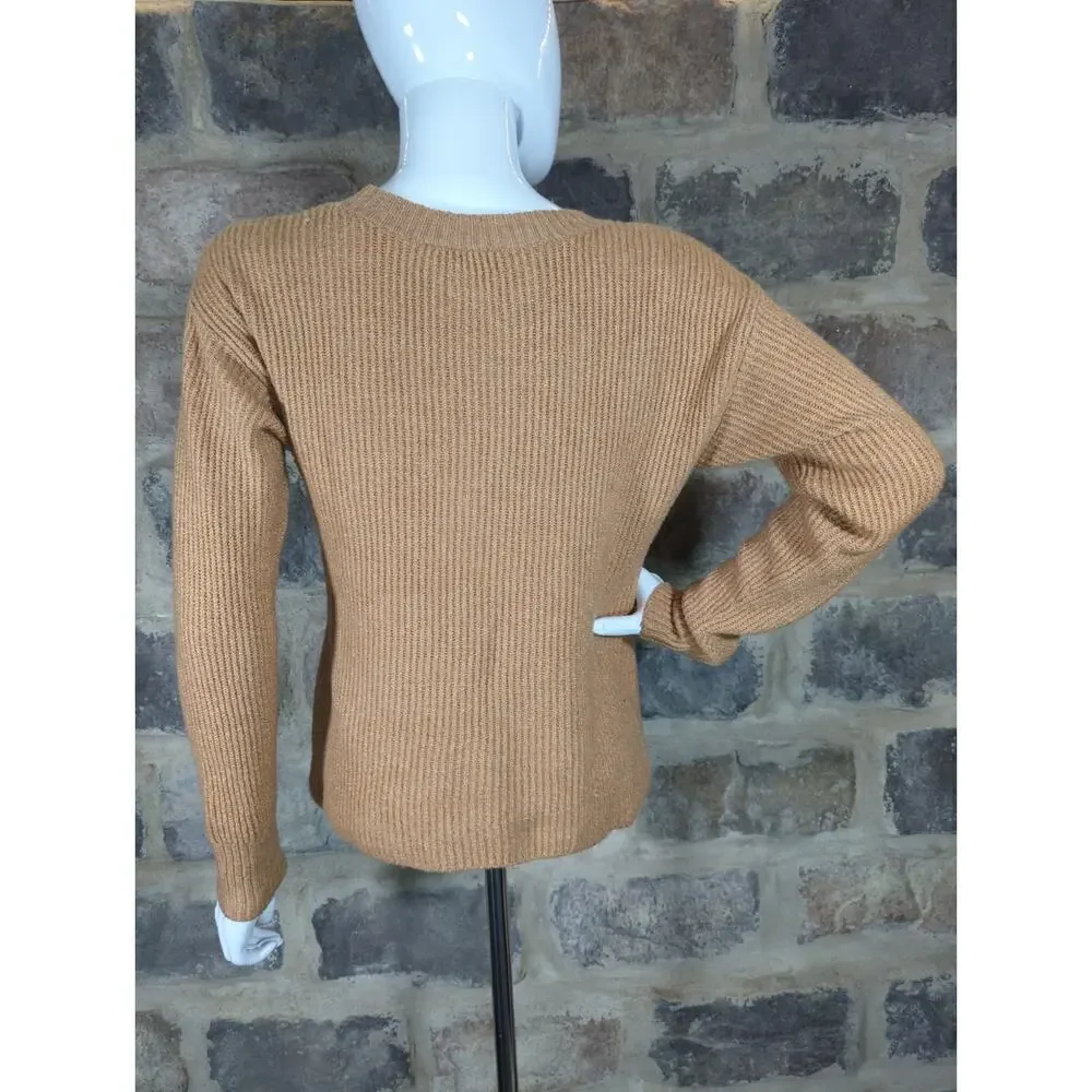 Offline by Aerie Sweater Woman's Size‎ Small Tan Twist Front Neutral Soft